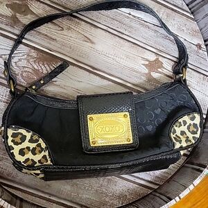 XOXO Small Purse Canvas and Faux Snakeskin